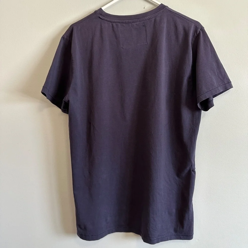 True Religion Men's Large Burgundy Studed Horseshoe Logo Tee T-Shirt